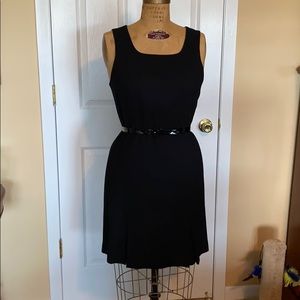 SALE!  Classic and classy black sleeveless dress w/ belt